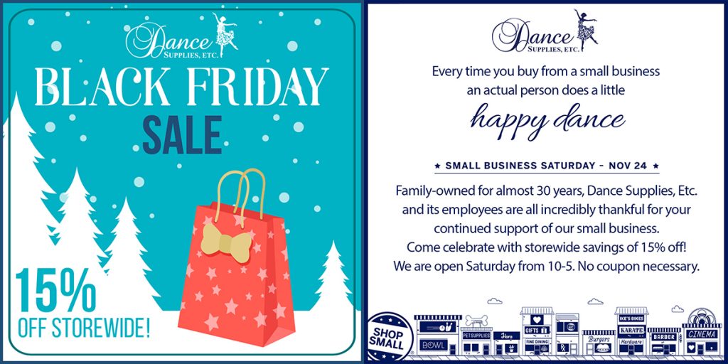 Black Friday / Small Business Saturday Savings! | Dance Supplies, Etc.